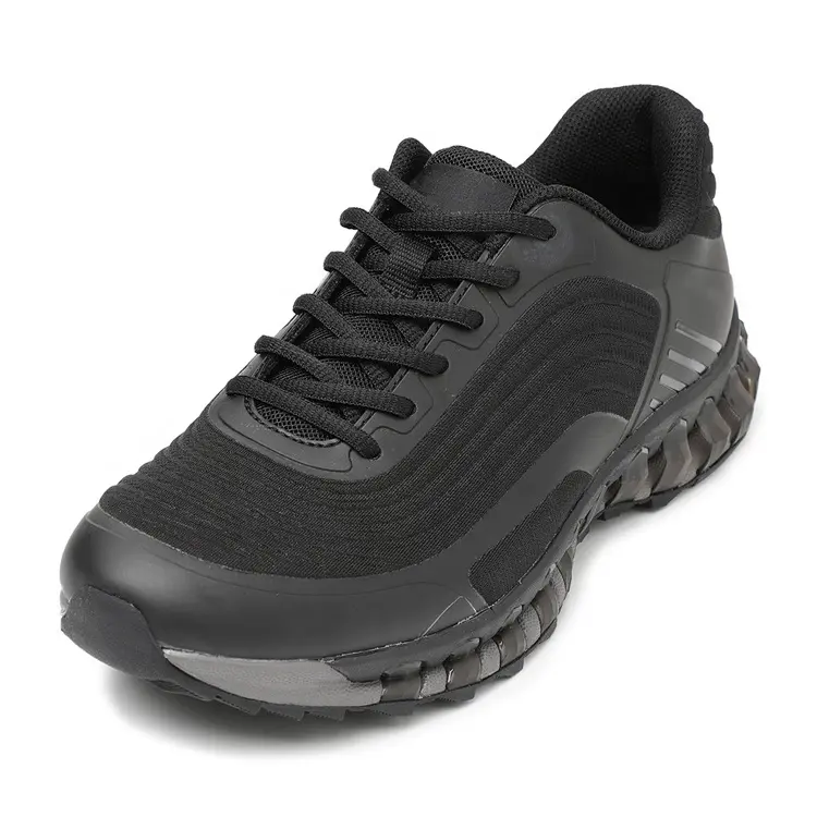 China Lace-up Black Anti-Slippery Wear Resistant Casual Sport Walking Running Sneaker Shoes